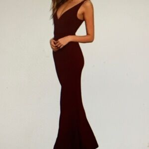 Lulu's Strapless Burgundy Dress